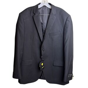 NWT Demantie Black Flex Fit Travel Blazer Suit Jacket Sport Coat Mens 44L New